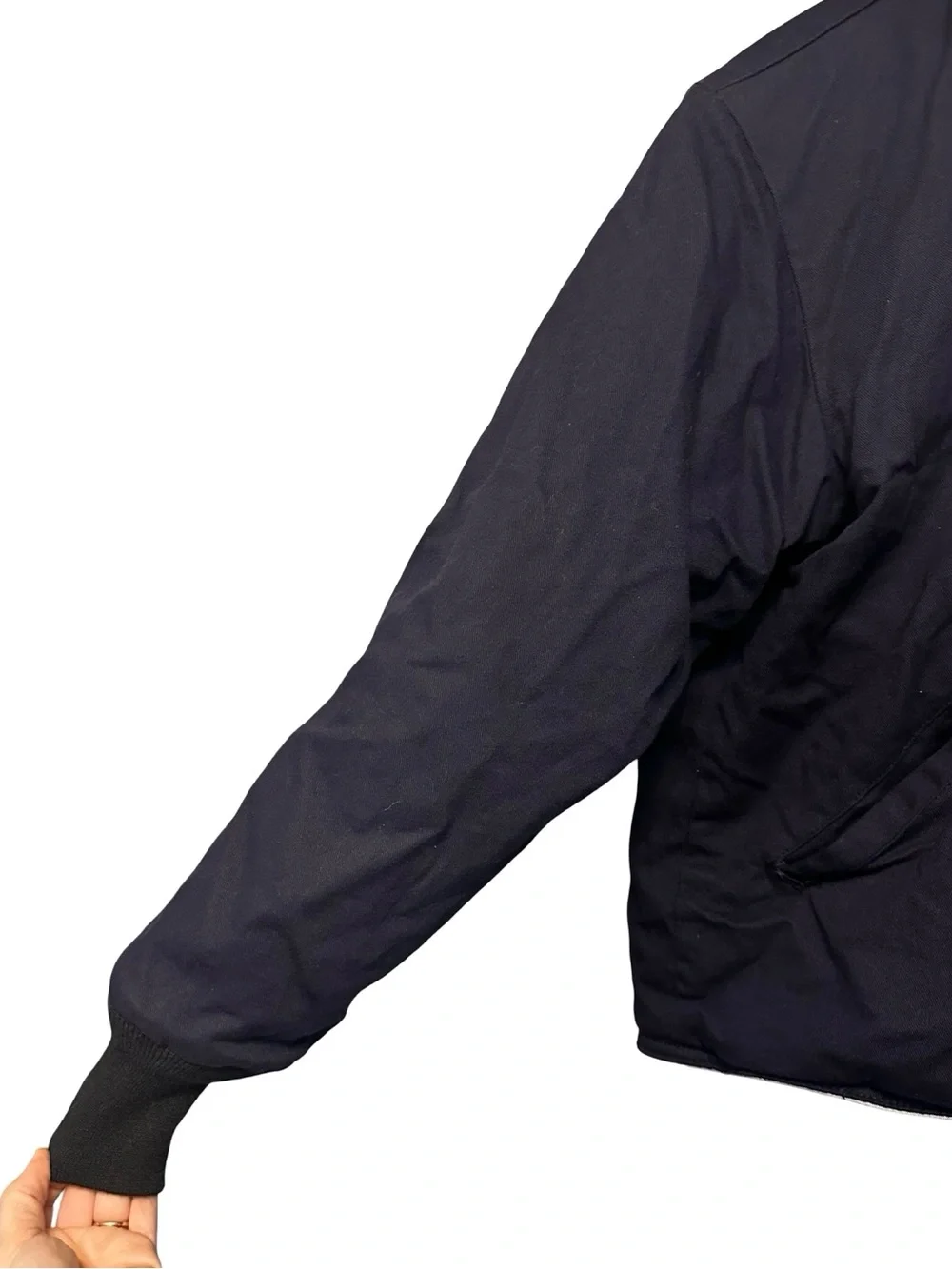 Bulwark FR Navy Blue Midweight Jacket Size Medium Workwear Winter Canvas Casual